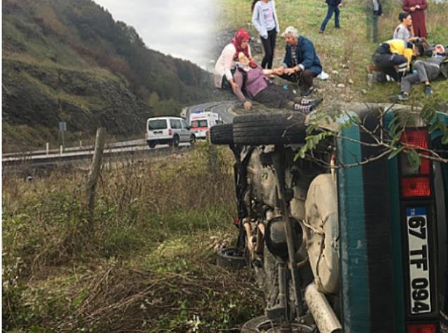 Otomobil takla attı; 1’i ağır 4 yaralı...