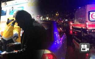 Eşinin gözü önünde otomobil çarptı…