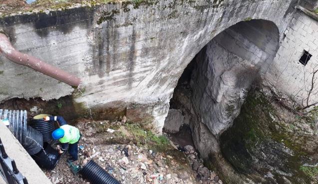 Safranbolu'da yağmur suyu hattı çalışmaları