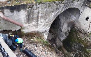 Safranbolu'da yağmur suyu hattı çalışmaları
