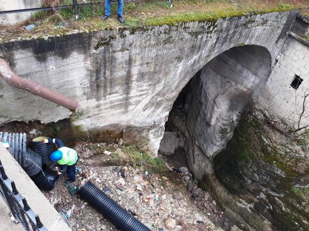 Safranbolu'da yağmur suyu hattı çalışmaları