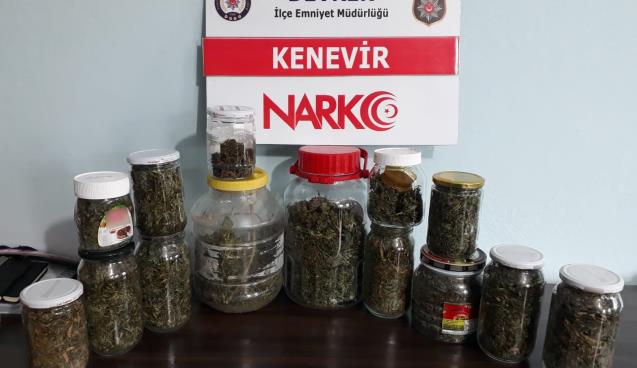 1 kilo 320 gram kenevir ele geçirildi