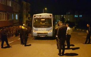 Seyir halindeki halk otobüsü alev aldı