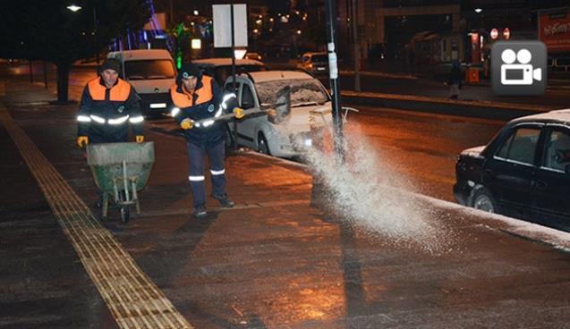 Buzlanmaya karşı, tuzlama çalışmaları…